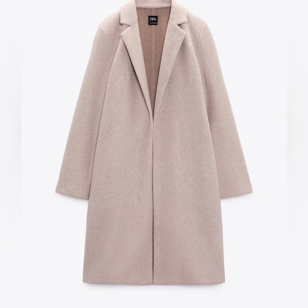Zara cloth coat. NWOT. Brand new. Never worn Sand/Marl
